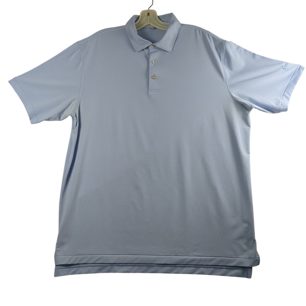 Peter Millar Summer Comfort Short Sleeve X-Large Polo Shirt Blue Performance Men